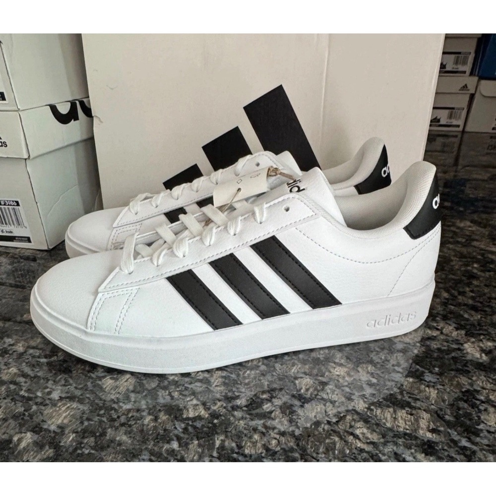 Adidas Grand Court 2.0 Mens Sneakers White Black GW9195 Size 11